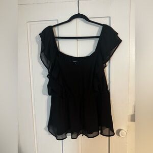 Torrid Black Ruffled Blouse